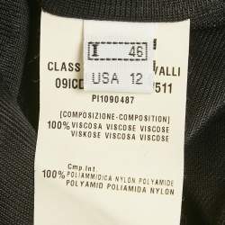 مملوكة مسبقًا فستان كلاس باي روبرتو كافالي ماكسي بكتف واحدة بنقشة الثعبان الأسود جيرسي مقاس كبير (لارج)