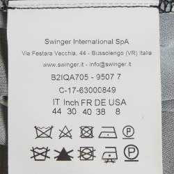 Pre Owned Class by Roberto Cavalli Blue/White Printed Jersey Blouse M