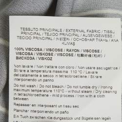 Pre Owned Class by Roberto Cavalli Blue/White Printed Jersey Blouse M