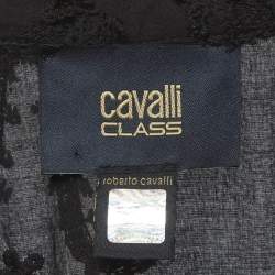 مملوكة مسبقًا Class by Roberto Cavalli Black Cotton Embellished Mini Dress M