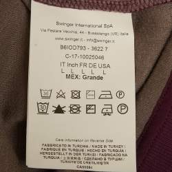 Pre Owned Cavalli Class Purple Butterfly Detail Knit Wide Neck Jumper L