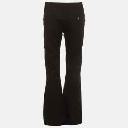 Pre Owned بنطلون كافالي كلاس تفاصيل دانتيل بحياكة سوداء قصّة بوتكوت مقاس صغير