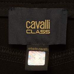 Pre Owned بنطلون كافالي كلاس تفاصيل دانتيل بحياكة سوداء قصّة بوتكوت مقاس صغير