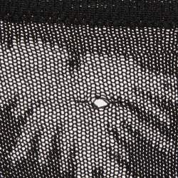 Pre Owned Cavalli Class Black  Floral Patterned Knit Cropped Cardigan M