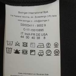 Pre Owned Cavalli Class Black/Red Printed Lace Scoop Neck Mini Dress M