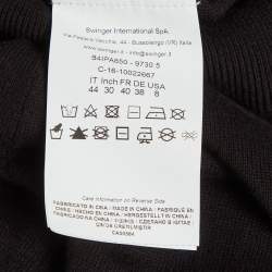 مملوكة مسبقًا Cavalli Class Black Cotton Knit Embroidered Patch Detail Jumper M