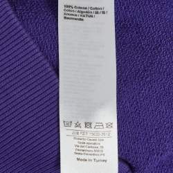 Pre Owned Class by Roberto Cavalli Purple Logo Studded Cotton Sweatshirt L