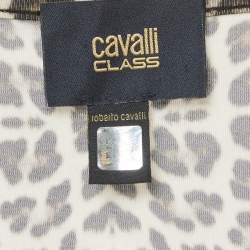 Pre Owned Class by Roberto Cavalli Brown Leopard Print Jersey Top M