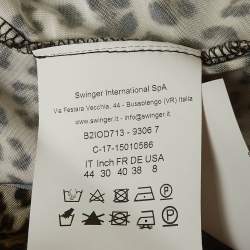 Pre Owned Class by Roberto Cavalli Brown Leopard Print Jersey Top M