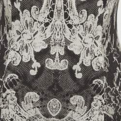 Pre Owned Class by Roberto Cavalli Monochrome Printed Jersey Fringed Maxi Dress M