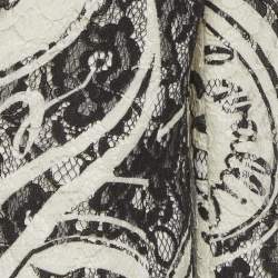 Pre Owned Class by Roberto Cavalli White/Black Lace Regular Fit Blazer M