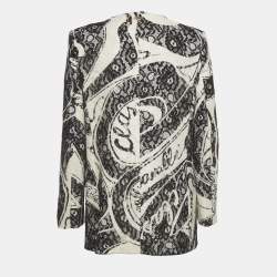 Pre Owned Class by Roberto Cavalli White/Black Lace Regular Fit Blazer M
