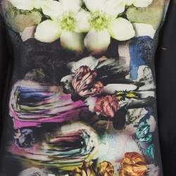 Pre Owned Cavalli Class Black Printed Neoprene Shift Dress M