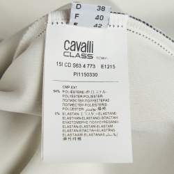 Pre Owned Cavalli Class Black Printed Neoprene Shift Dress M