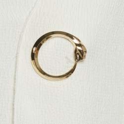 مملوكة مسبقًا Class by Roberto Cavalli Off White Stretch Crepe Long Sleeve Top M