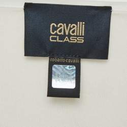 مملوكة مسبقًا Class by Roberto Cavalli Off White Stretch Crepe Long Sleeve Top M