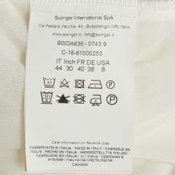 مملوكة مسبقًا Class by Roberto Cavalli Off White Stretch Crepe Long Sleeve Top M