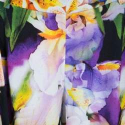 Cavalli Class Multicolor Floral Printed Loose Fit Belted Pants M
