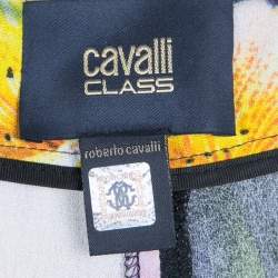 Cavalli Class Multicolor Floral Printed Loose Fit Belted Pants M