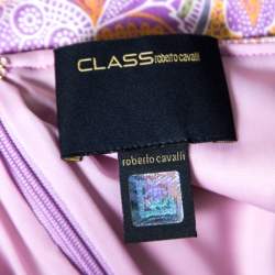 Pre Owned Class by Roberto Cavalli Purple Printed V-Neck Sleeveless Dress M