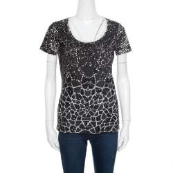 Cavalli Class Monochrome Dotted Sequined T-Shirt S