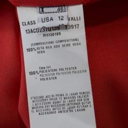 Class by Roberto Cavalli Red Silk Serpentine Detail Halter Top L