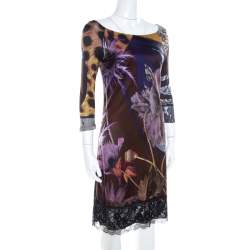 مملوكة مسبقًا Class by Roberto Cavalli Multicolor Jersey Printed Midi Dress M