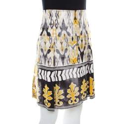 Class by Roberto Cavalli Multicolor Batik Printed Jersey Pleated Skirt M 