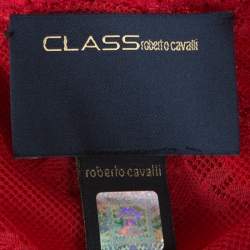 Class By Roberto Cavalli Red Lace Insert Detail Sleeveless Dress M