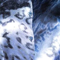 مملوكة مسبقًا قميص كلاس باي روبرتو كافالي حرير سترتش مطبوع متعدد الألوان M