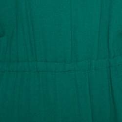 Class by Roberto Cavalli Green Crepe Kaftan Sleeve Maxi Dress L