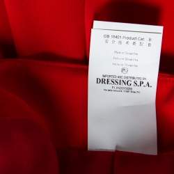 Pre Owned Class by Roberto Cavalli Red Cady Paneled Maxi Skirt M