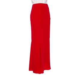 Pre Owned Class by Roberto Cavalli Red Cady Paneled Maxi Skirt M
