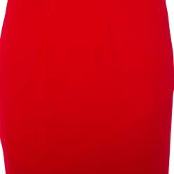 Pre Owned Class by Roberto Cavalli Red Cady Paneled Maxi Skirt M
