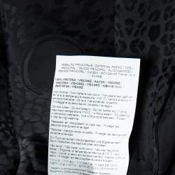 Pre Owned بلوزة كلاس باي روبرتو كافالي تفاصيل ربطة عنق حرير جاكارأسود مقاس كبير