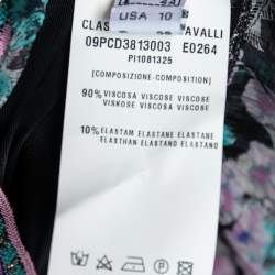 Pre Owned Class by Roberto Cavalli Black Jersey Contrast Paneled Top M