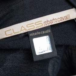 Class by Roberto Cavalli Black Lurex Crepe Button Front Shirt M