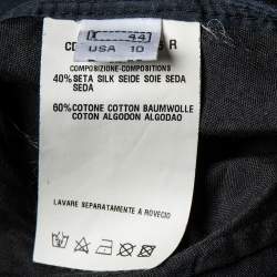 Pre Owned Class by Roberto Cavalli Navy Blue Smocked Detailed Flared Maxi Skirt M