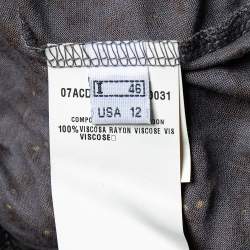 Class by Roberto Cavalli Grey Printed Jersey Overlay Sleeve Detailed Top L