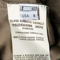 Pre Owned Class by Roberto Cavalli Gold Metallic Belt Detail Faux Wrap Dress M