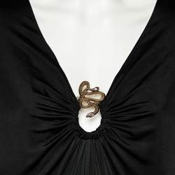 Pre Owned Class by Roberto Cavalli Black Jersey Draped Neck Oversized Midi Dress M