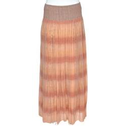 Class by Roberto Cavalli Pink & Animal Printed Silk Layered Maxi Skirt L