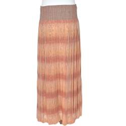 Class by Roberto Cavalli Pink & Animal Printed Silk Layered Maxi Skirt L