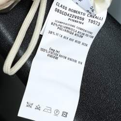 Pre Owned Class by Roberto Cavalli Beige Printed Silk Chiffon Embellished Neck Detail Sleeveless Dress M