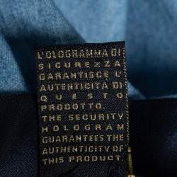 Pre Owned Class by Roberto Cavalli Blue Cotton Pleated Midi Skirt M