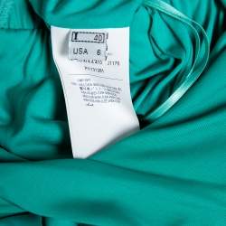 Pre Owned فستان كلاس باي روبرتو كافالي ماكسي حزام طية جيرسيه أخضر مقاس صغير