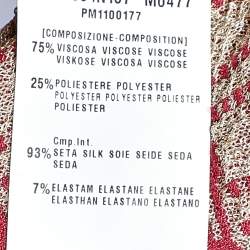 Pre Owned فستان كلاس باي روبرتو كافالي حرير وتريكو أحمر ملتف مقاس وسط (ميديوم)