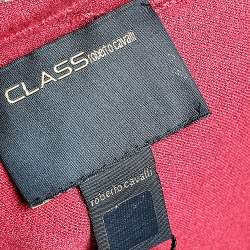 Pre Owned فستان كلاس باي روبرتو كافالي حرير وتريكو أحمر ملتف مقاس وسط (ميديوم)