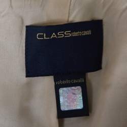 Pre Owned Class by Roberto Cavalli Black Knit Pocketed Single Breasted Blazer M