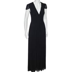 Class by Roberto Cavalli Black Jersey Ruched Maxi Dress M